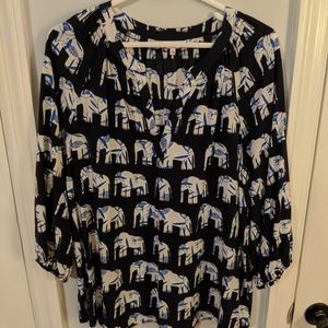 🐘Crown & Ivy elephant blouse, XL 🐘